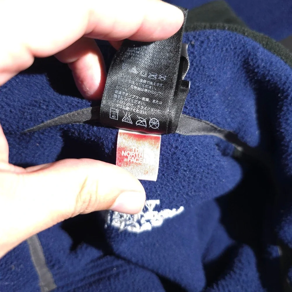 The North Face Fleece Jacket Mens XL Blue Black Full Zip Denali Style 15452